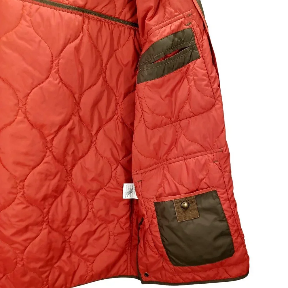 Chore Coat Grayers Andrew Quilted Jacket Mens Large Olive Green Corduroy Collar - Picture 9 of 16